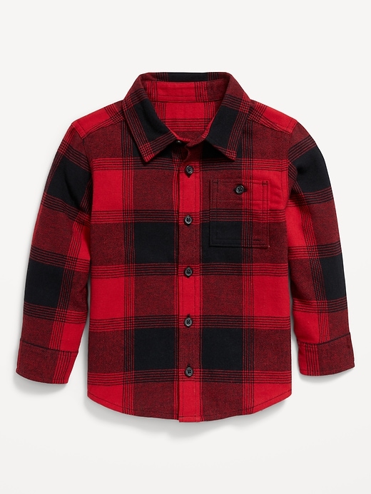 View large product image 1 of 2. Long-Sleeve Flannel Shirt for Toddler Boys