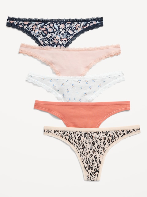 Mid-Rise Everyday Cotton Thong 5-Pack - Amber Glow
