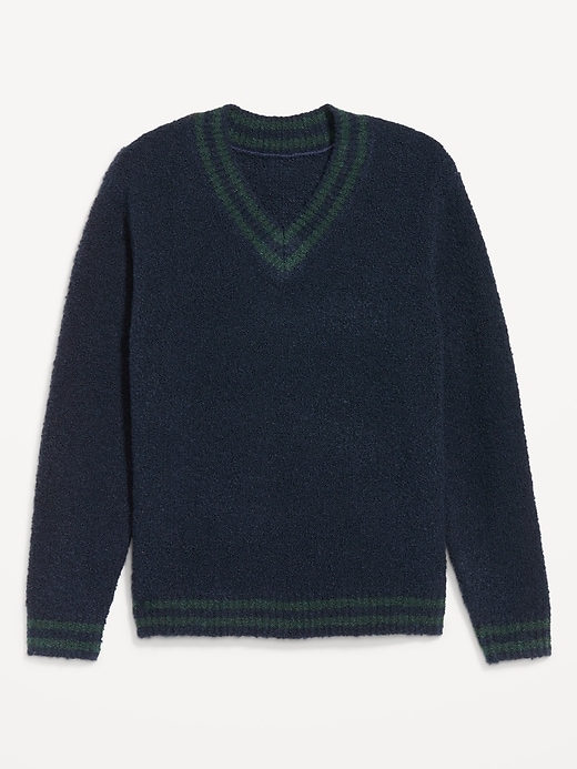 Image number 8 showing, V-Neck Bouclé Sweater