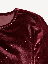 View large product image 4 of 4. Long-Sleeve Velvet Textured-Dots Top for Girls