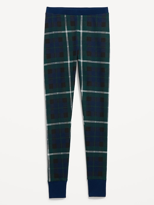 Image number 4 showing, High-Waisted Printed Waffle Pajama Leggings