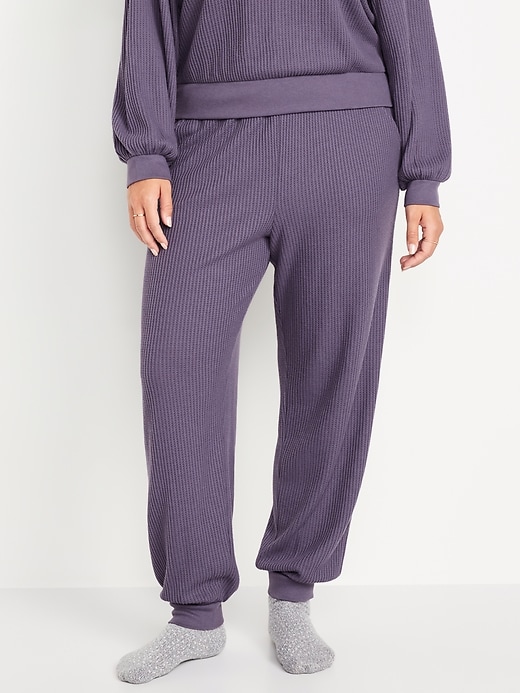 Image number 5 showing, High-Waisted Waffle Lounge Joggers