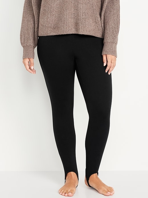 Image number 7 showing, High-Waisted Fleece-Lined Stirrup Leggings