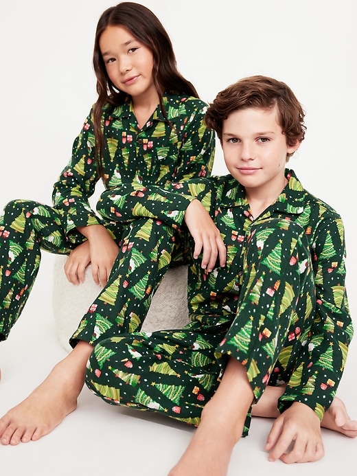 View large product image 1 of 4. Gender-Neutral Printed Button-Front Pajama Set for Kids