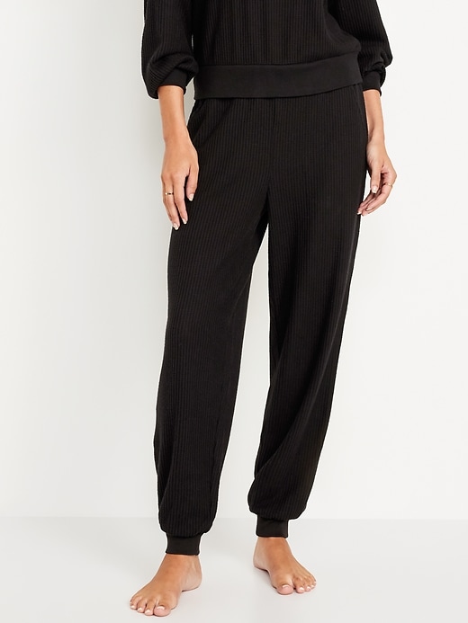 Image number 1 showing, High-Waisted Waffle Lounge Joggers