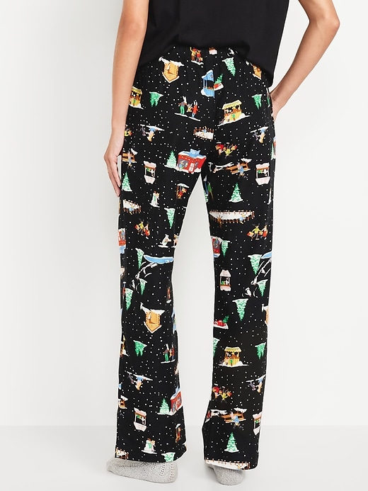 Image number 2 showing, Mid-Rise Printed Flannel Pajama Pants