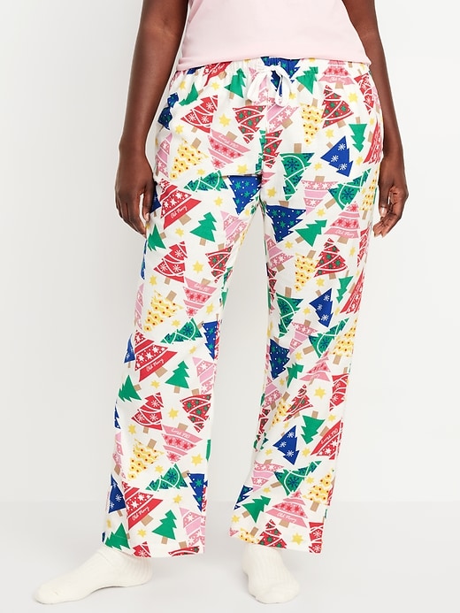 Image number 5 showing, Mid-Rise Printed Flannel Pajama Pants