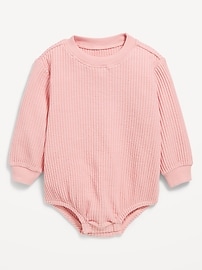 View large product image 3 of 3. Long-Sleeve Thermal-Knit Romper for Baby