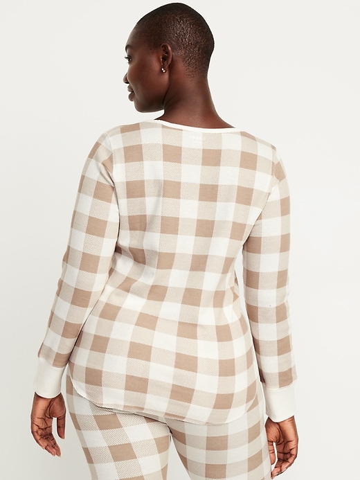 Image number 6 showing, Printed Waffle Pajama Top