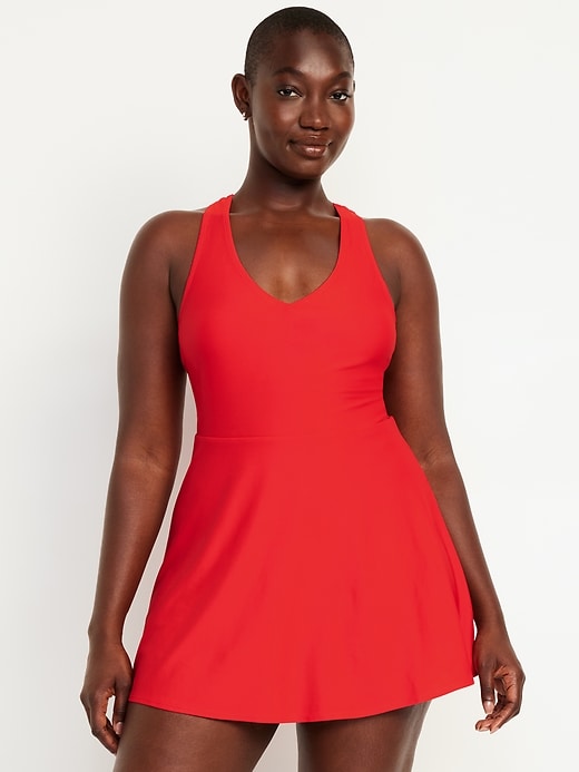 Image number 5 showing, V-Neck Swim Dress