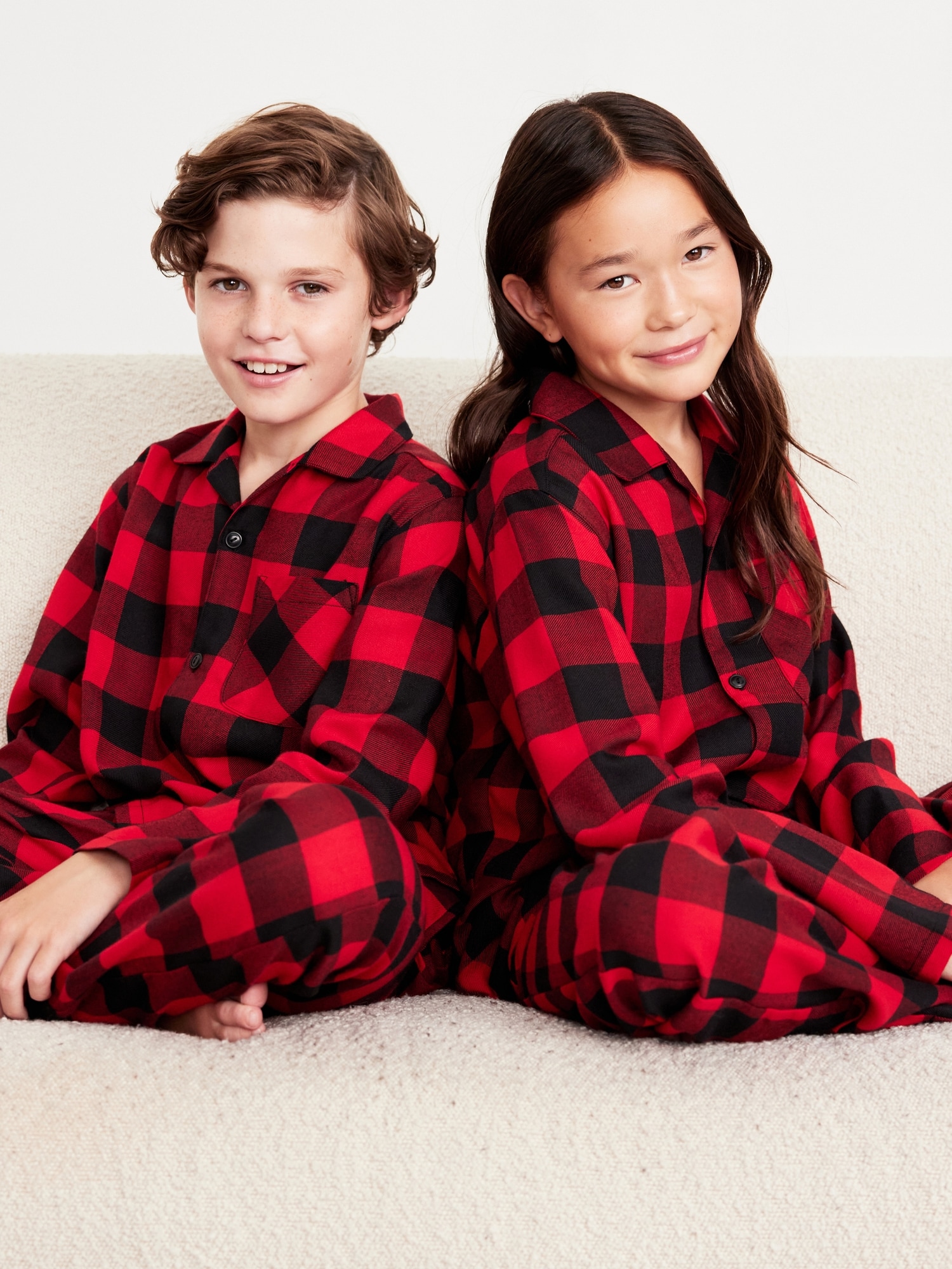 Gender-Neutral Printed Button-Front Pajama Set for Kids