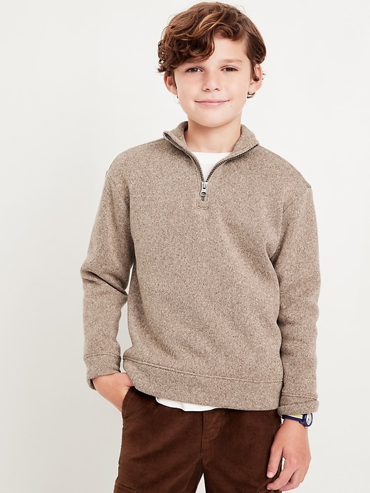 View large product image 1 of 3. Sweater-Fleece Quarter-Zip Pullover Sweater for Boys