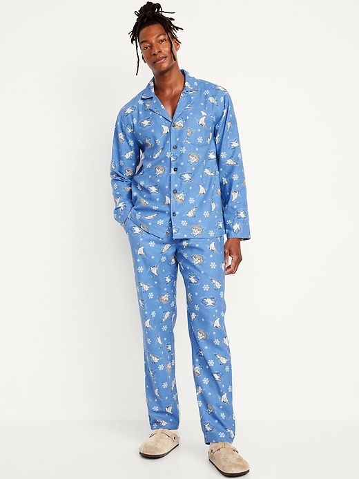 Image number 1 showing, Printed Flannel Pajama Set