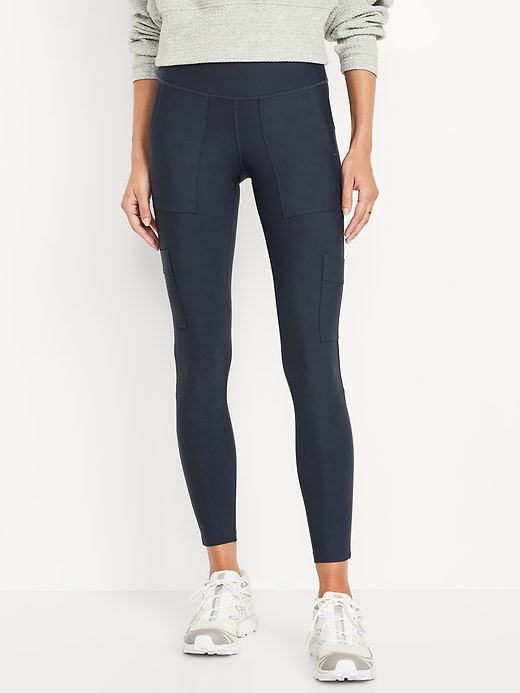 Image number 1 showing, High-Waisted PowerSoft Cargo 7/8 Leggings