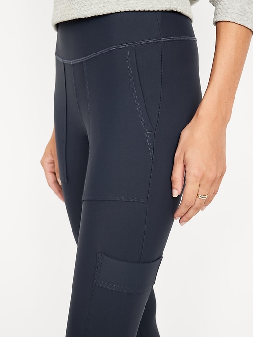 Image number 3 showing, High-Waisted PowerSoft Cargo 7/8 Leggings