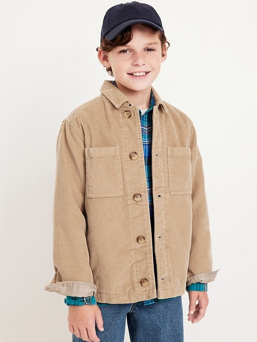 View large product image 1 of 3. Utility Pocket Corduroy Shacket for Boys