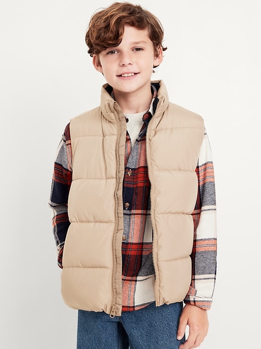 View large product image 1 of 3. Water-Resistant Quilted Puffer Vest for Boys