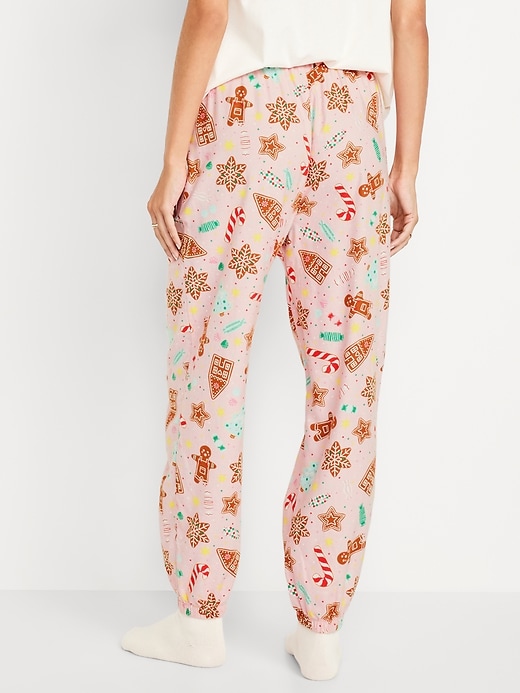 Image number 2 showing, High-Waisted Flannel Pajama Joggers