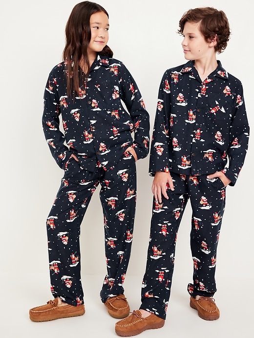 View large product image 1 of 4. Gender-Neutral Printed Button-Front Pajama Set for Kids