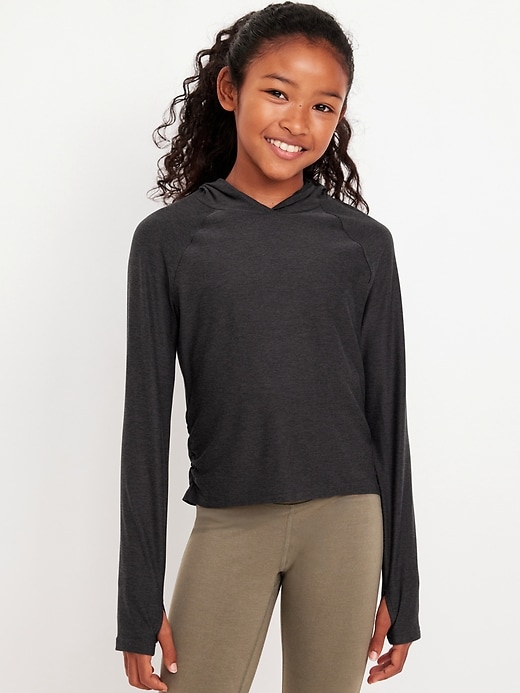 View large product image 1 of 5. CloudMotion Side-Ruched Hoodie for Girls