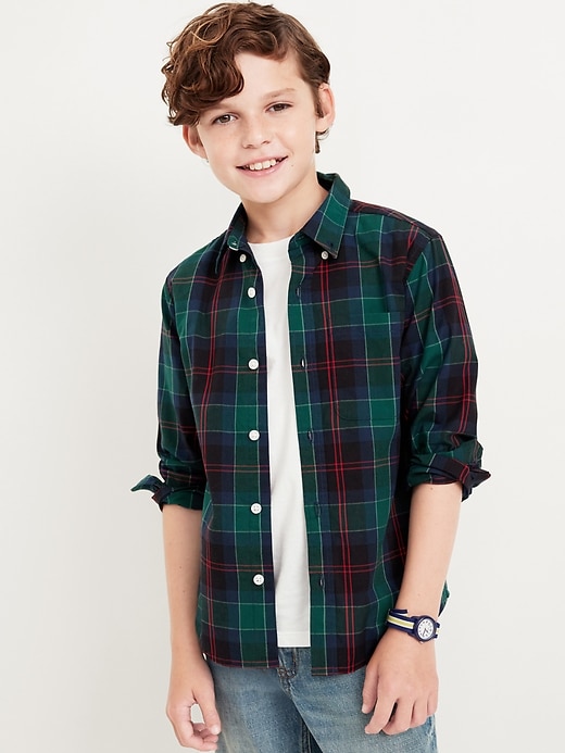 View large product image 1 of 3. Long-Sleeve Poplin Shirt for Boys