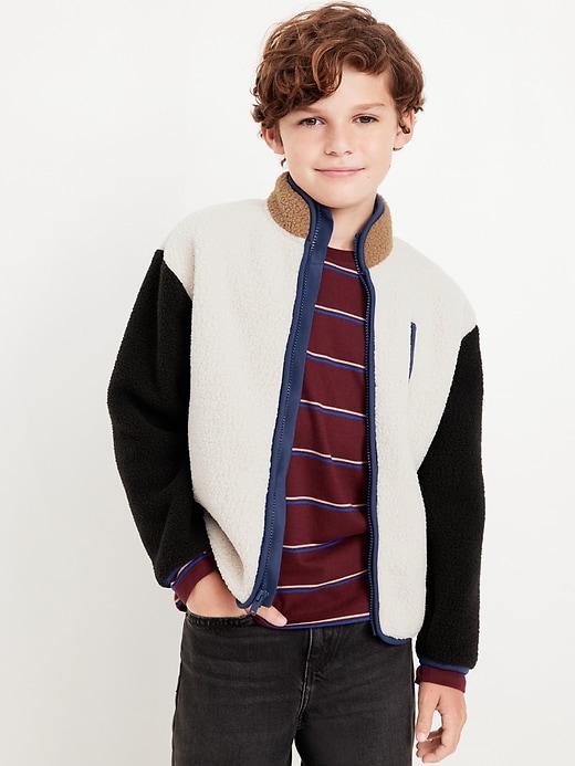 View large product image 1 of 4. Full-Zip Sherpa Jacket for Boys