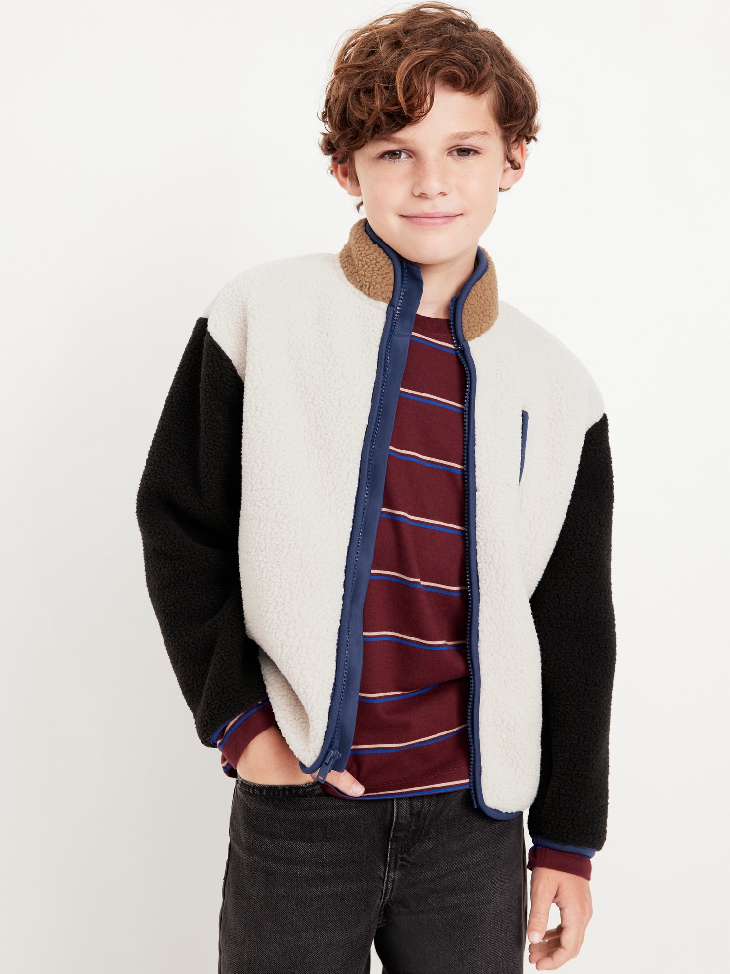 Full-Zip Sherpa Jacket for Boys