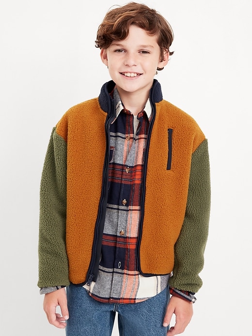 View large product image 1 of 4. Full-Zip Sherpa Jacket for Boys