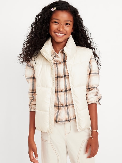 View large product image 1 of 4. Water-Resistant Quilted Puffer Vest for Girls