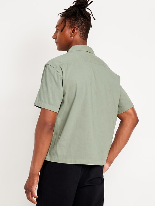 Image number 5 showing, Short-Sleeve Crop Camp Shirt