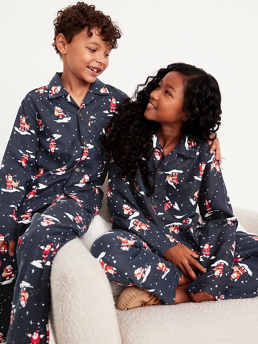 View large product image 1 of 4. Gender-Neutral Printed Button-Front Pajama Set for Kids