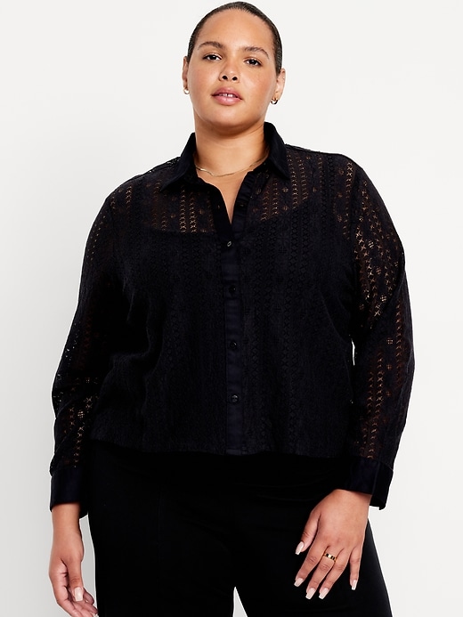 Image number 7 showing, Lace Button-Down Shirt