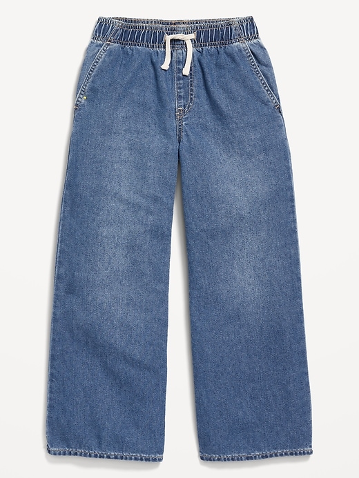 Image number 4 showing, High-Waisted Baggy Wide-Leg Pull-On Jeans for Girls