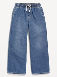 View large product image 4 of 4. High-Waisted Baggy Wide-Leg Pull-On Jeans for Girls