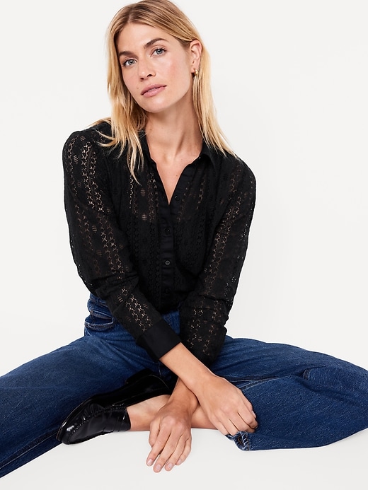 Image number 3 showing, Lace Button-Down Shirt