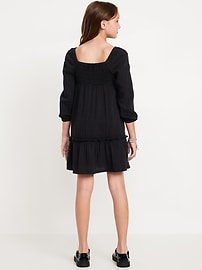 Image number 2 showing, Long-Sleeve Double-Weave Fit and Flare Dress for Girls