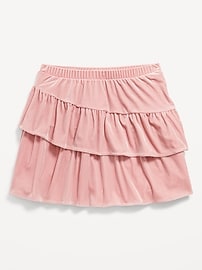 View large product image 4 of 4. Tiered Ruffled Velvet Skirt for Girls