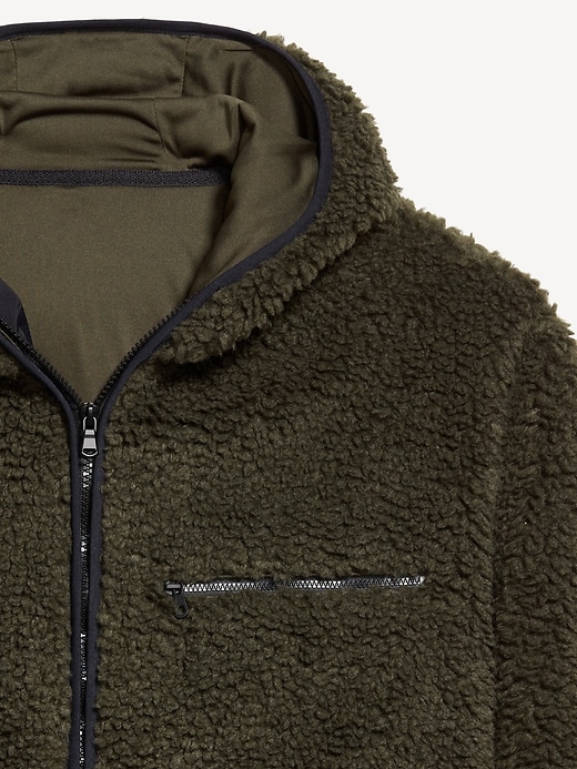 Image number 8 showing, Hooded Sherpa Zip Jacket