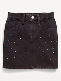 View large product image 4 of 5. High-Waisted Sparkly Jean Skirt for Girls