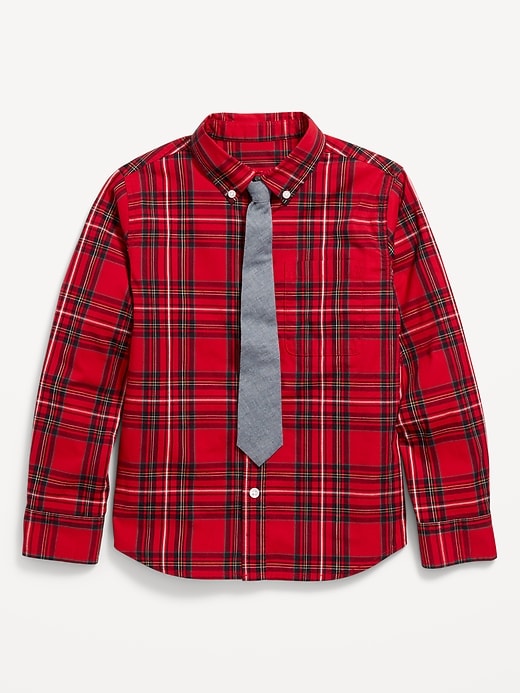 View large product image 2 of 4. Printed Long-Sleeve Pocket Shirt and Tie Set for Boys