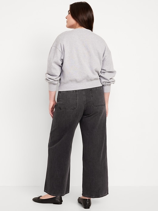 Image number 5 showing, High-Waisted Baggy Wide-Leg Jeans