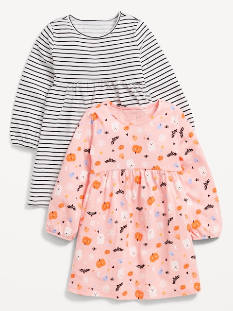 Long-Sleeve Dress 2-Pack for Toddler Girls - Halloween Icons