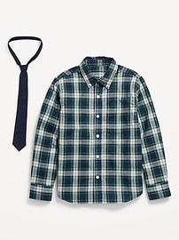 View large product image 4 of 4. Printed Long-Sleeve Pocket Shirt and Tie Set for Boys