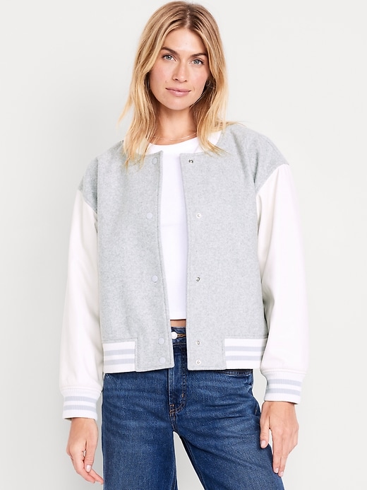 Image number 1 showing, Oversized Bomber Jacket