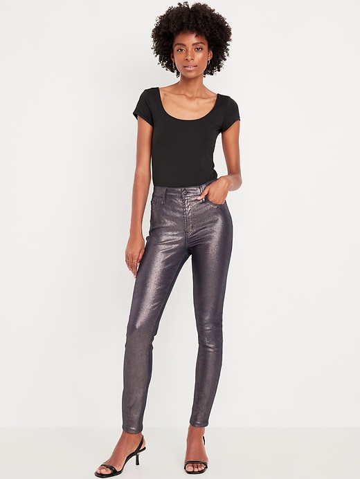 Image number 1 showing, High-Waisted Rockstar Super-Skinny Jeans