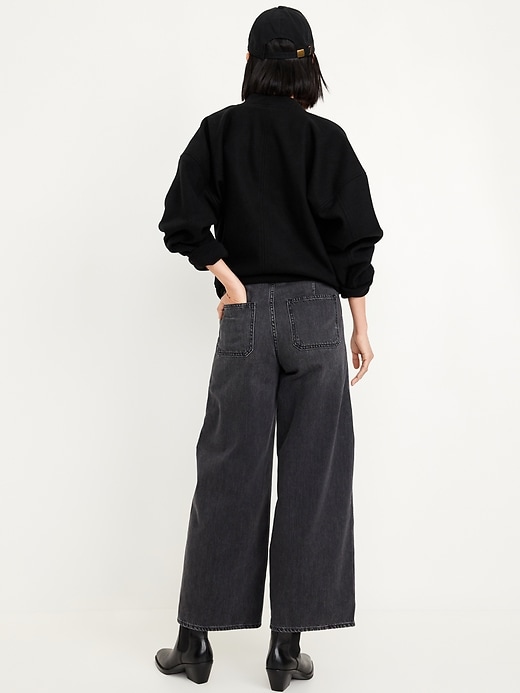 Image number 3 showing, High-Waisted Baggy Wide-Leg Jeans