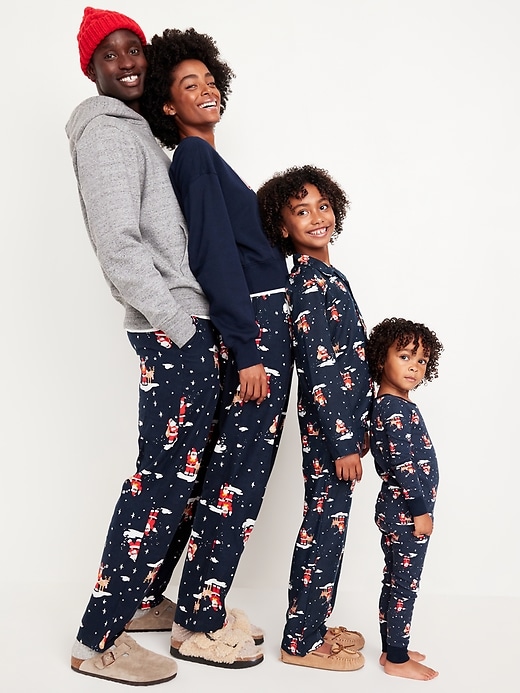 Image number 4 showing, Gender-Neutral Printed Button-Front Pajama Set for Kids