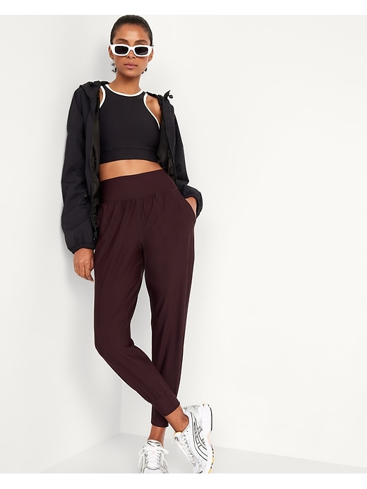 Image number 7 showing, High-Waisted PowerSoft Ribbed 7/8 Joggers