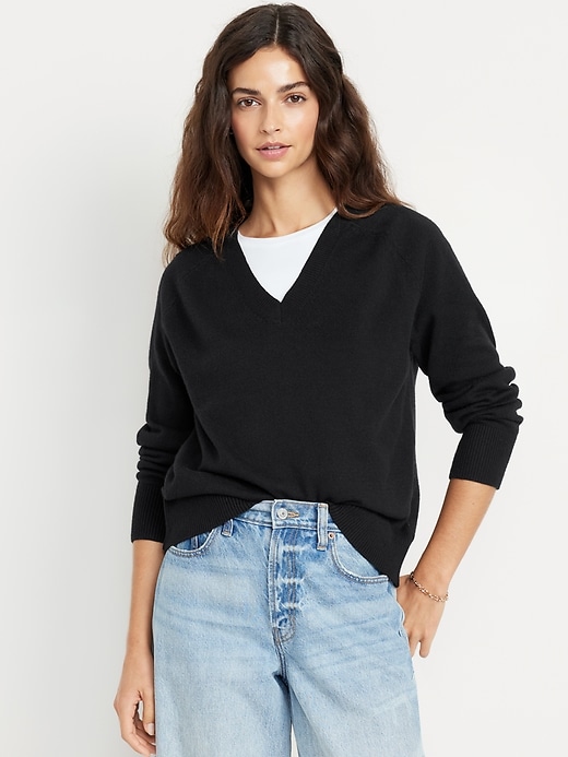 Image number 1 showing, SoSoft Loose V-Neck Sweater