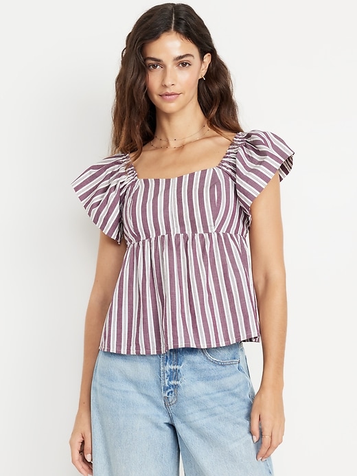 Image number 1 showing, Flutter-Sleeve Top